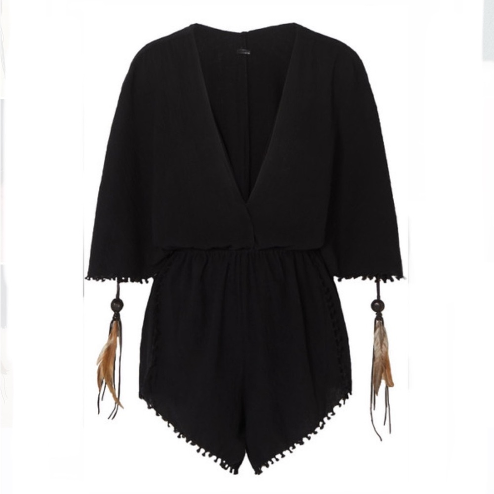 Caravana Izamal Fringed Cotton Gauze Playsuit